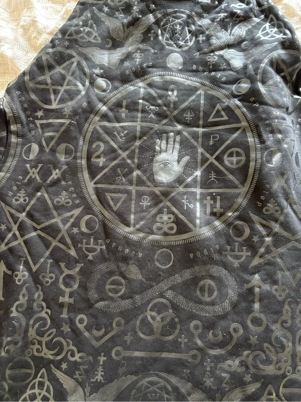 Killstar Black Matte & Gloss Occult Hooded Tunic - Picture 6 of 9